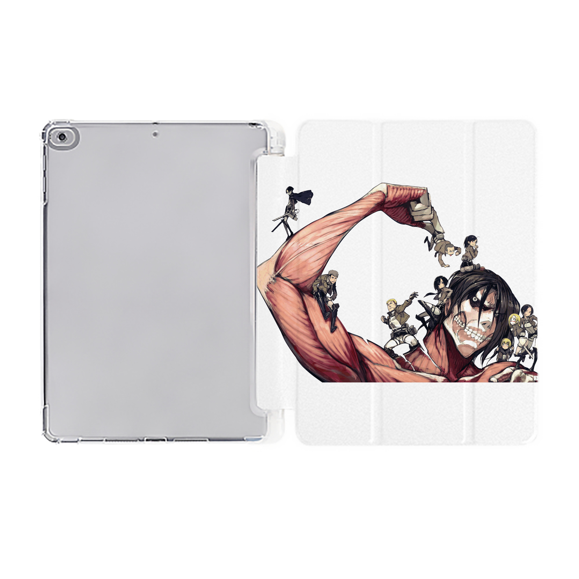 （画像用） 進撃の巨人 Attack on Titan IPad ケース ペン収納付き 三つ折りスタンド PUレザー×シリコン 対応機種9.5/10.5/10.9インチ